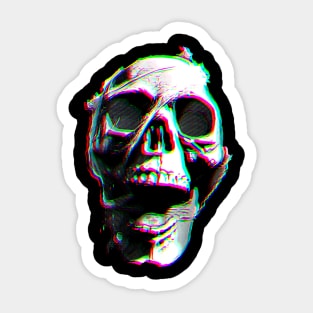 Ghost Night Spookshow Glitched Screaming Skull Sticker